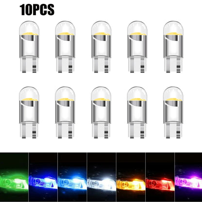 10PCS T10 W5W Canbus Glass Cob Dome Reading Bulb