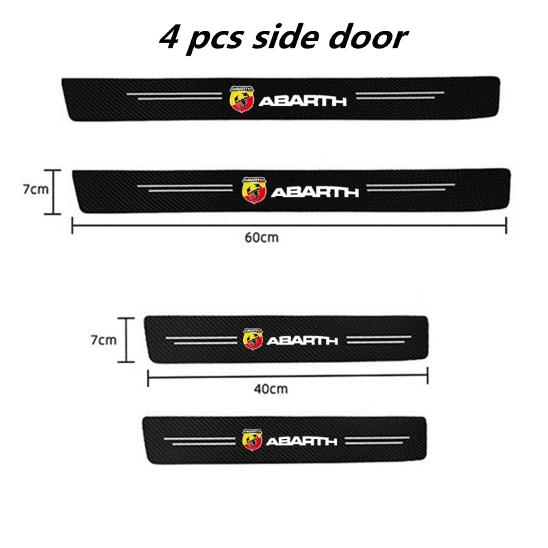 For Fiat Abarth 595 Abarth 500 Carbon Fiber Stickers Door Sill