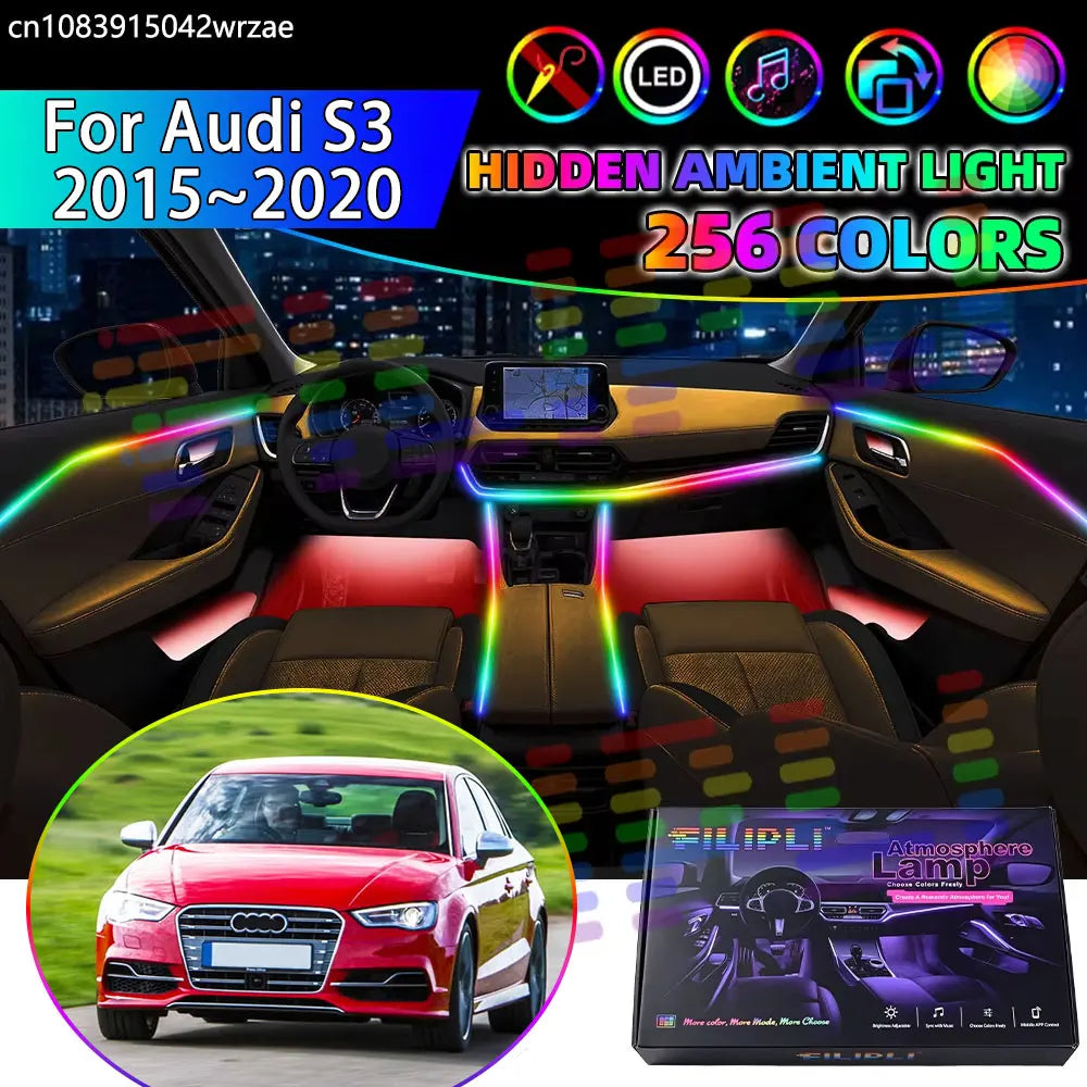 For Audi S3 2015~2020 8V MK3 3TH RGB Interior Ambient Strips