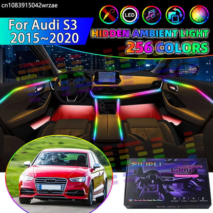 For Audi S3 2015~2020 8V MK3 3TH RGB Interior Ambient Strips