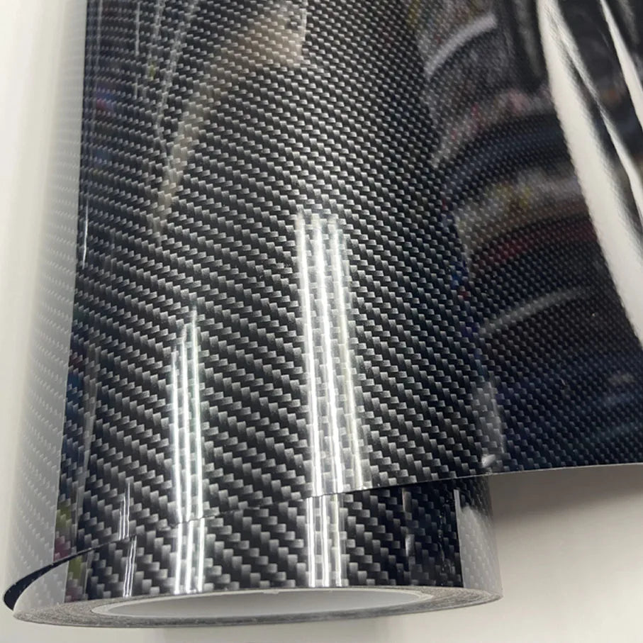 For Vehicles Adhesive 9D Carbon Fiber Vinyl Film Glossy Sticker