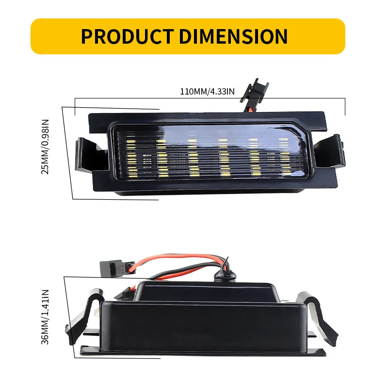 For Hyundai I30 Accent Elantra Gt 2PCS License Number Plate