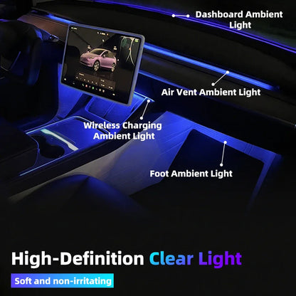 For Tesla Air Vent Ambient Sensor Switch USB Hub RGB Flow