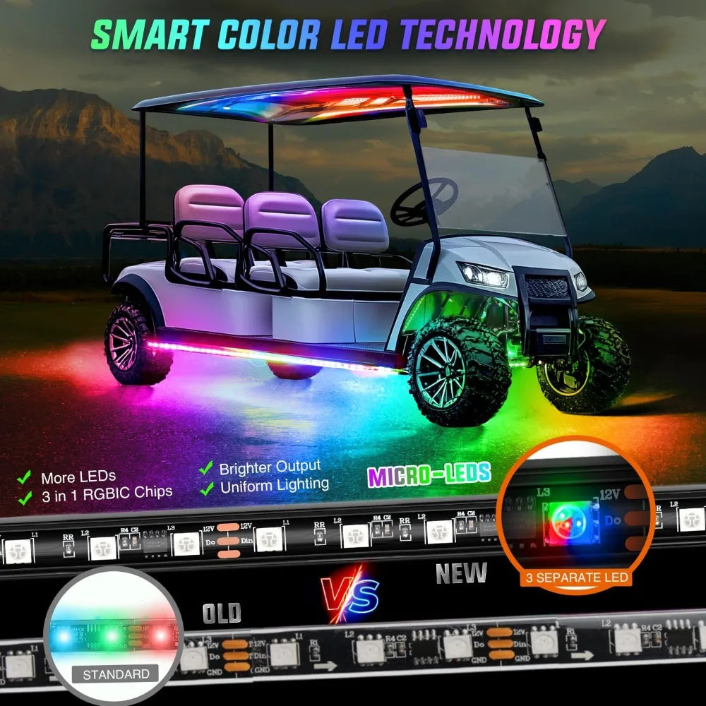 Nilight 6PCS Golf Cart Underbody Kit Neon Strip Remote