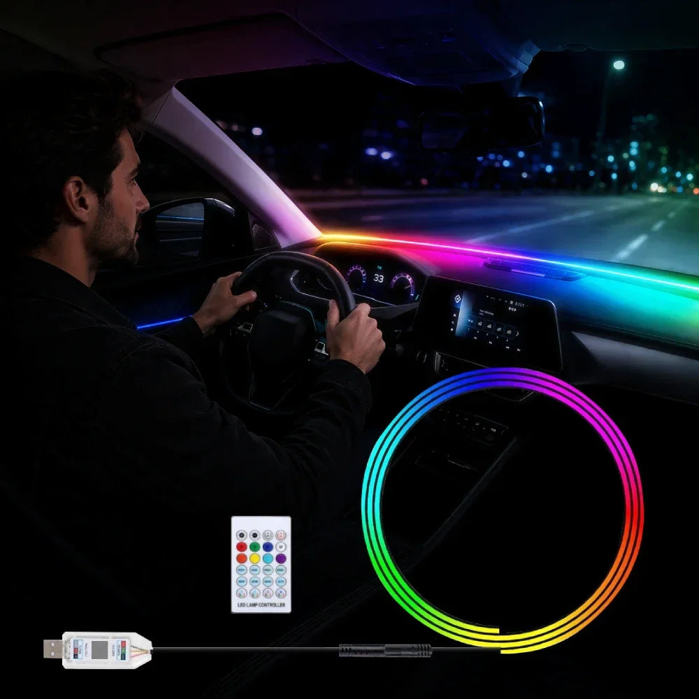 Windshield Ambient Strip Inch RGB Remote APP Music Sync