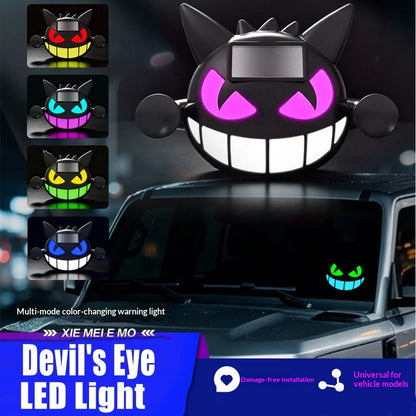 Solar Devil Eye Dynamic Expression Warning Truck Suction Cup