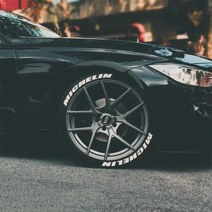 3D Rubber Custom Tyre Letterings Sticker 0.75 Inch Height