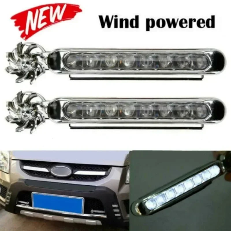 1PCS Wind Powered Daytime Running Auxiliary Lighting Rotation Fan