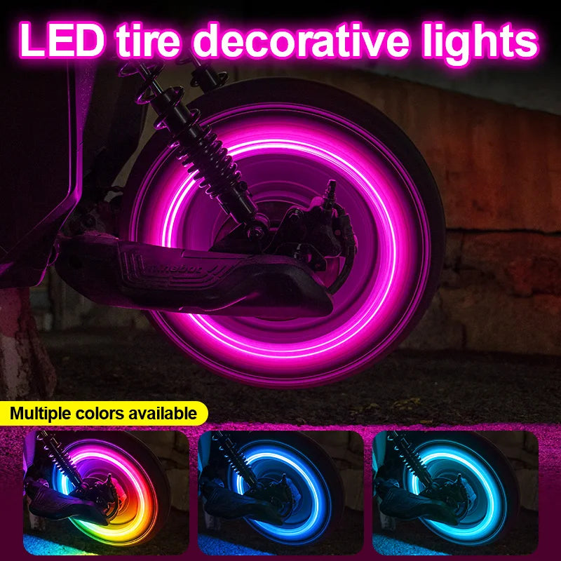 4PCS Motorcycle Bicycle Tire Valve Caps Neon Flash Waterproof