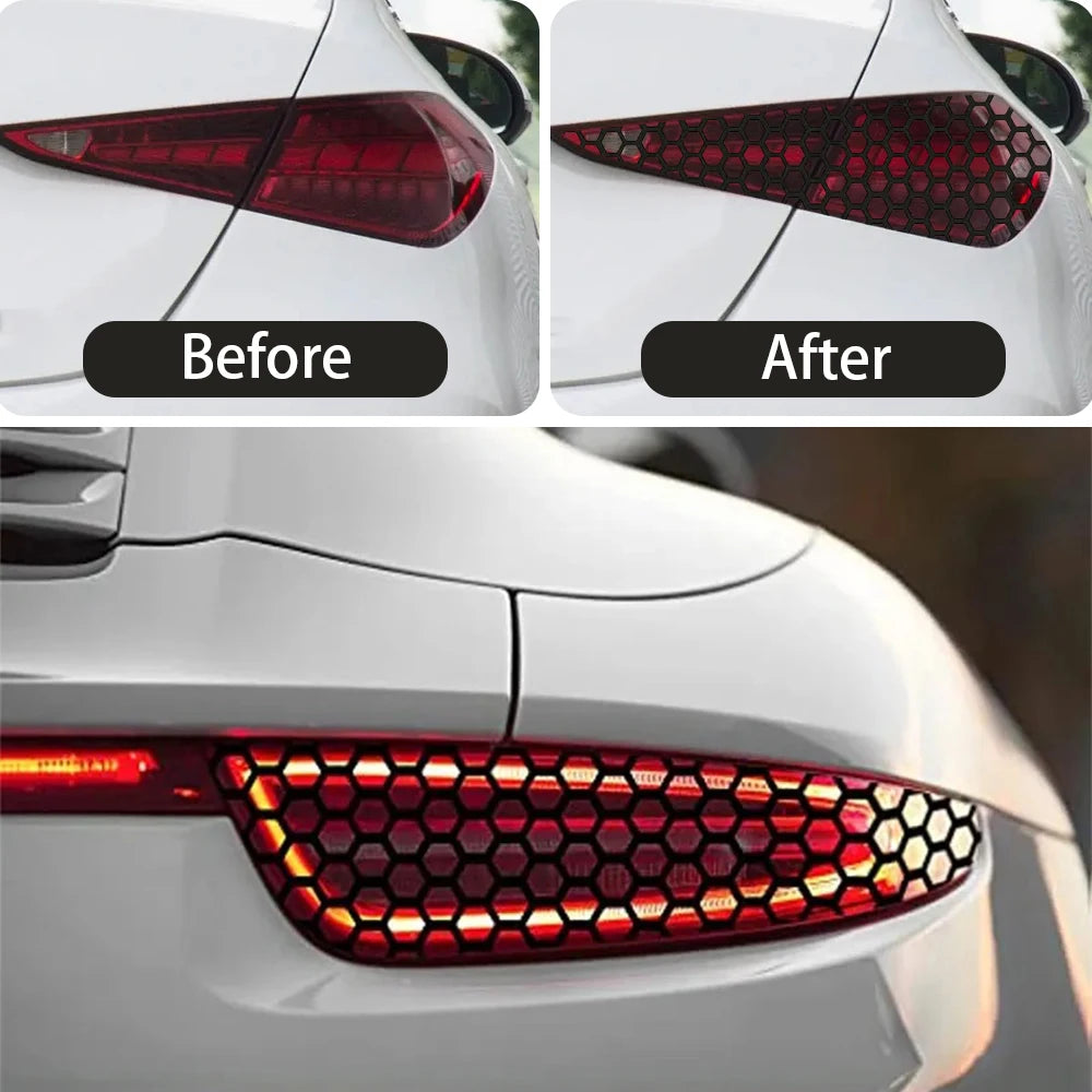 For Auto Motorcycle Diy Exterior Decoration Honeycomb Front Rear