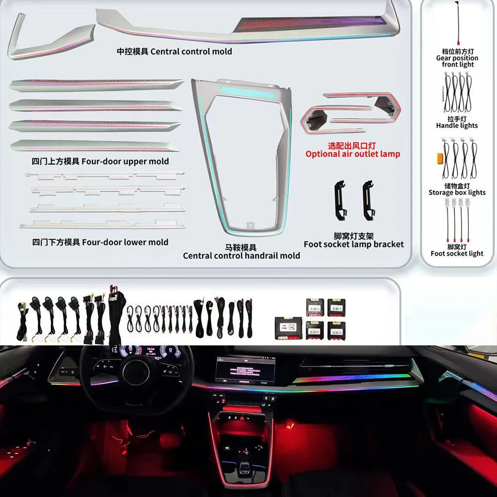 For Audi A3 2021 2022 2023 Interior Ambient Atmosphere RGB Magic