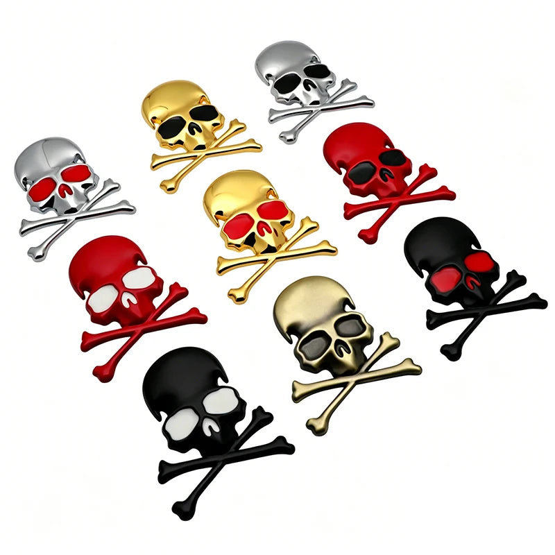 For BMW Jeep Audi Benz 1PCS 3D Metal Funny Skull Emblem Body