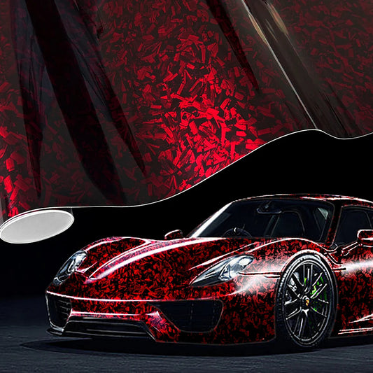 Red Forged Carbon Fiber Vinyl Wrap Film Roll Air