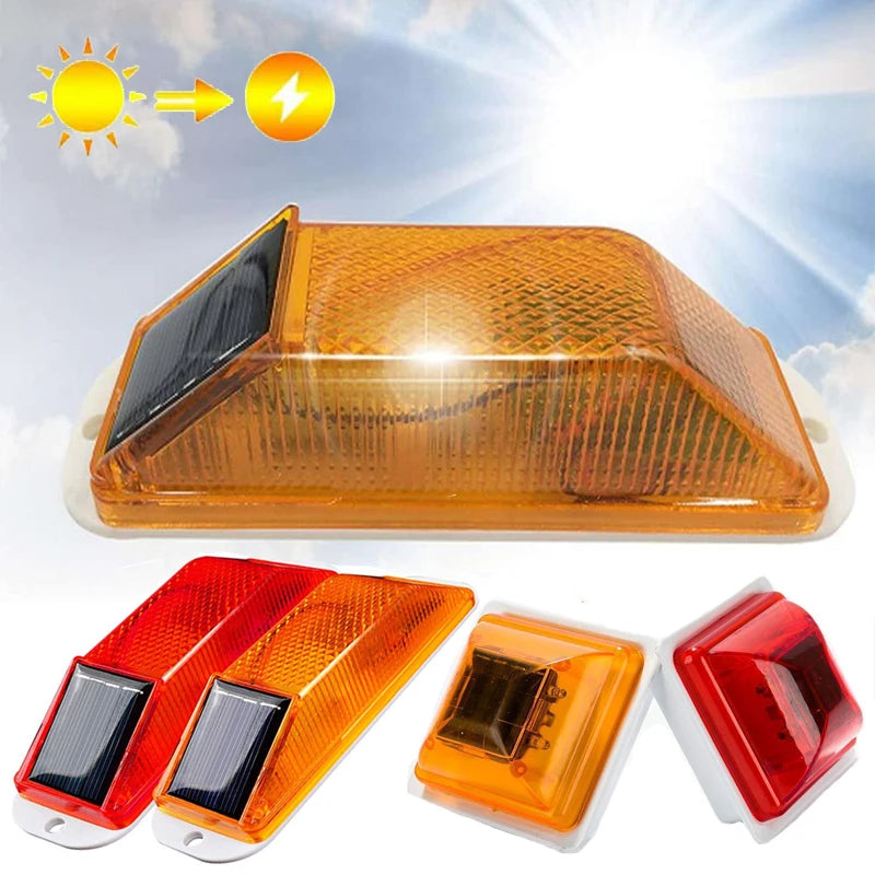 Solar Strobe Warning Rechargeable Night Driving Traffic Safety