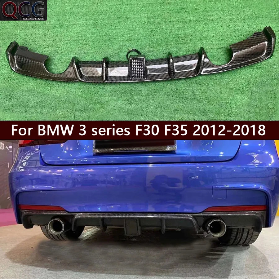 For BMW 3 Series F30 F35 320I 330I Carbon Fiber Back Lip Rear
