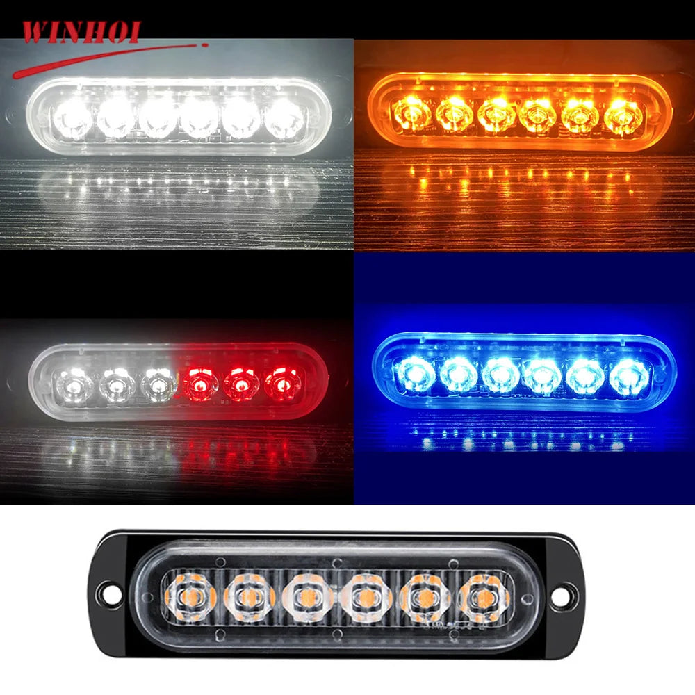 For Grill 12-24V Strobe Bar Truck Safty Signal Yellow Beacon