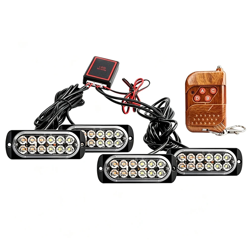 12 Emergency Grille Strobe Yellow Stroboscope Daytime Running