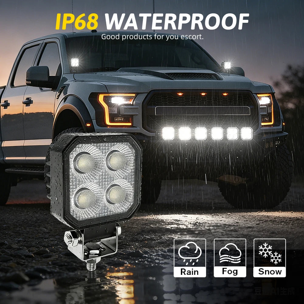 Co Offroad Use Inch Rectangle Work Flood Beam 9-32v