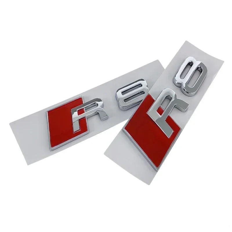 For Audi Sline R8 Logo ABS Plastic Side Body Badge Rear Trunk