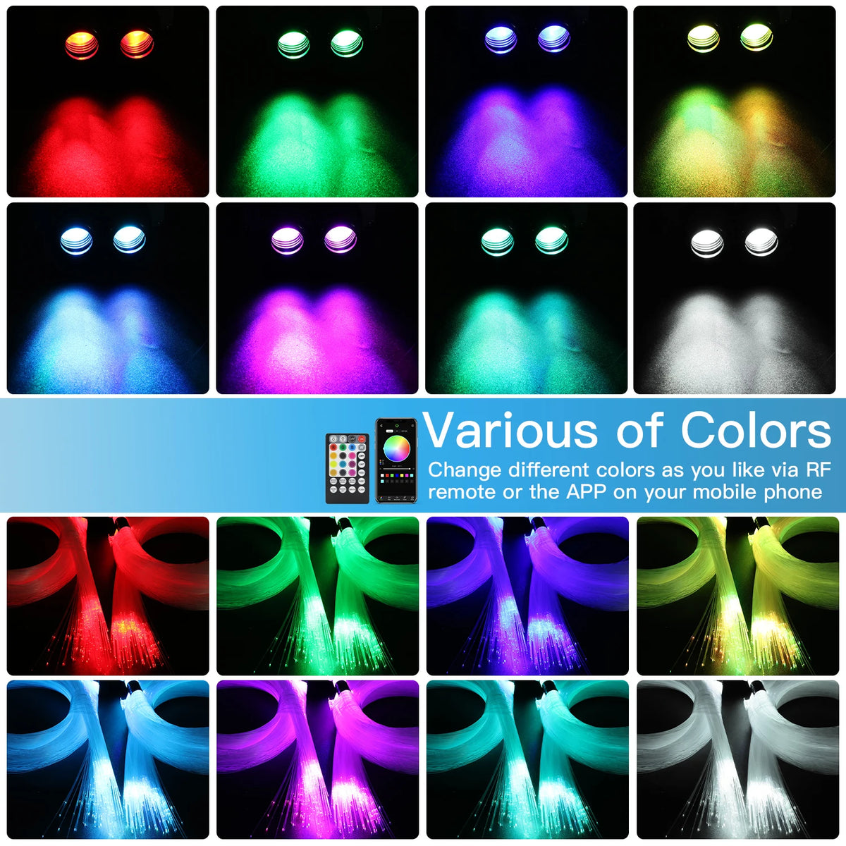 16W Rgbw Double Head Fiber Optic Star Ceiling Twinkle