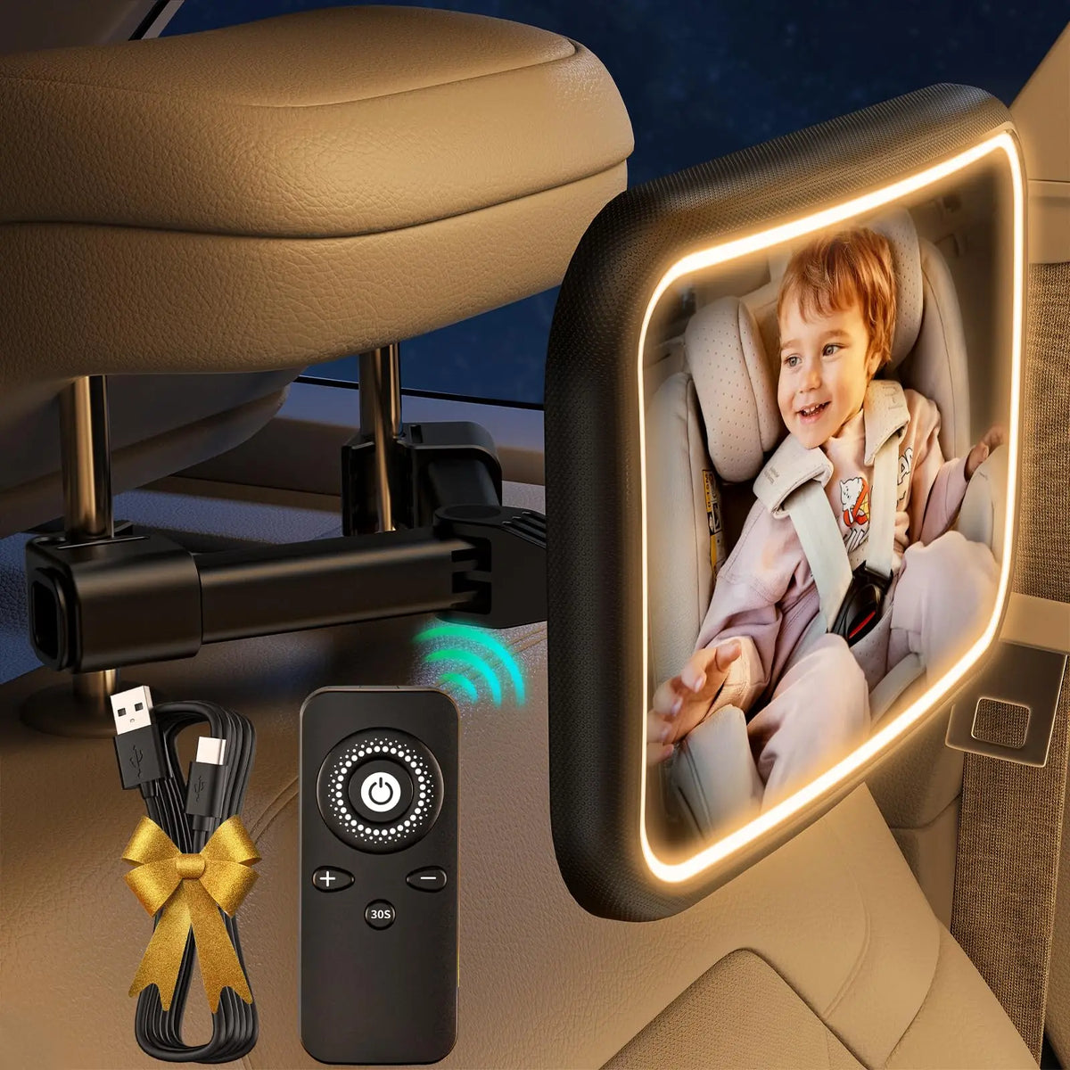 For Baby Rechargeable 2000MAH Baby Mirror Baby Mirror SEAT Rear