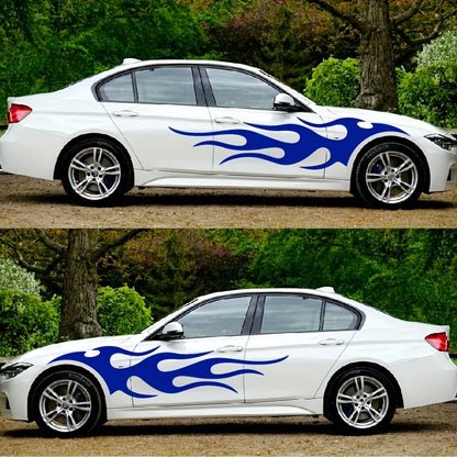4PCS Fashion Stickers Flames Flaming Body Stripe Door Decals