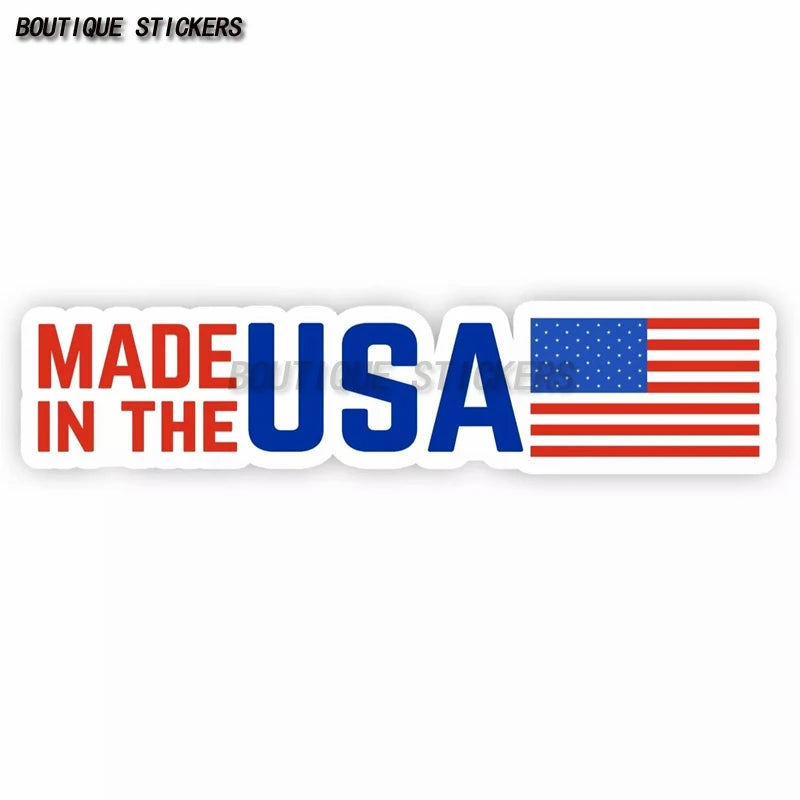 Made In Usa America Flag Badge Vinyl Sticker Decal