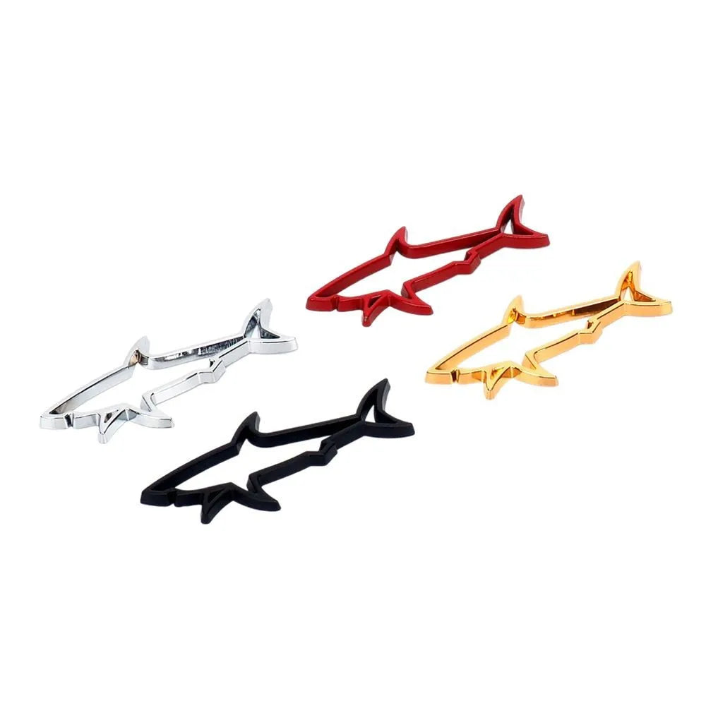 For Vehicle Shark Metal Bumper Sticker Creative Personality Body
