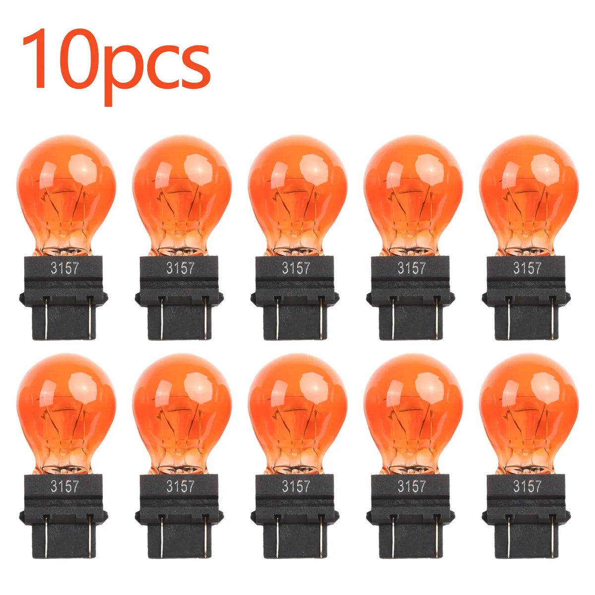 10PCS Clear Amber Tail Signal Brake Bulbs 3057 3155