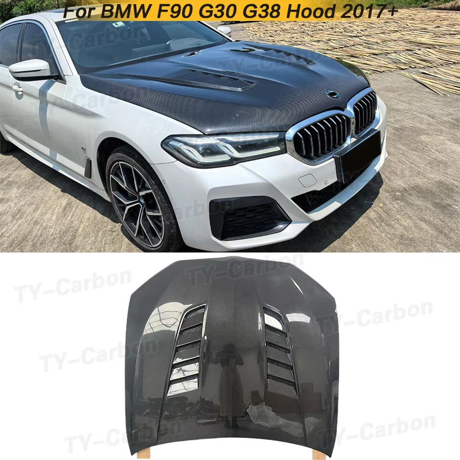 For BMW M5 F90 530I G30 Real Carbon Fiber Front Bonnet Hood G38