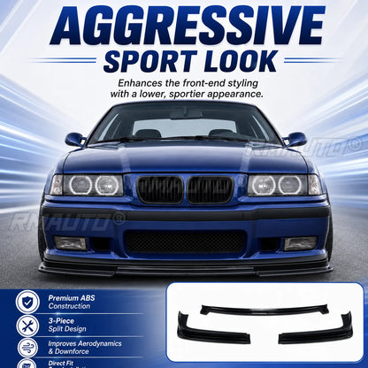 For BMW 3 Series E36 M3 Front Bumper Lip Type B Splitter 3PCS