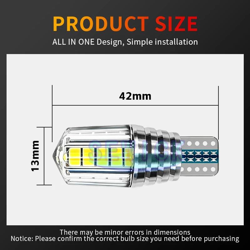 100PCS T10 Bulbs Interior Wedge Turn Side 168 194