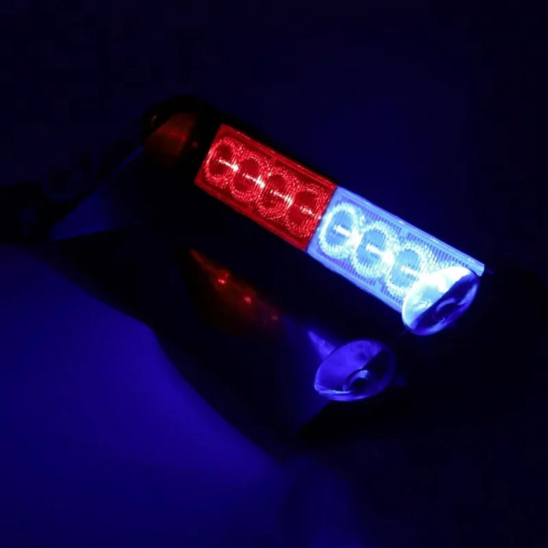 8LED Strobe Windshield Red Blue Flasher Emergency Warning Signal