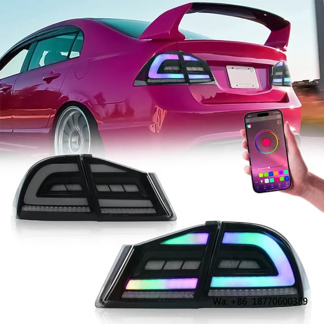 For Honda Civic FD1 FD2 2006-2012 RGB Color Taillights 8TH Gen