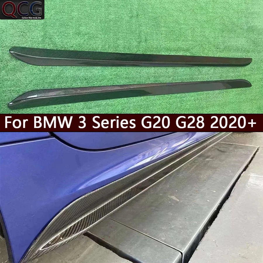 For BMW 3 Series G20 G28 Carbon Fiber Side Skirts Bumper