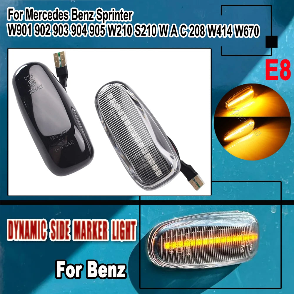 For Mercedes Vito W638 W210 Vario 2PCS Dynamic Side Marker Turn