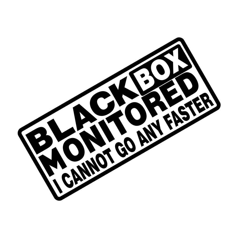 15x6.5cm Black Box Stickers Warning Sign Cars Window Body