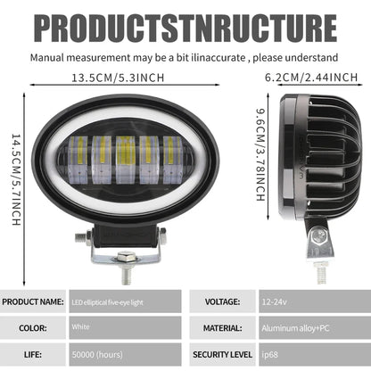 For Off Road Motorcycle ATV Utv Round Pods Drl Angel Eyes