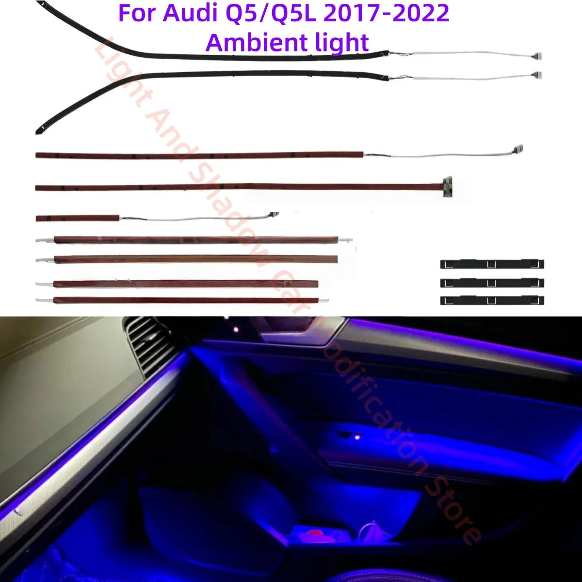 For Audi Q5 Q5L 2017-2022 Ambient Interior Lighting Upgrade