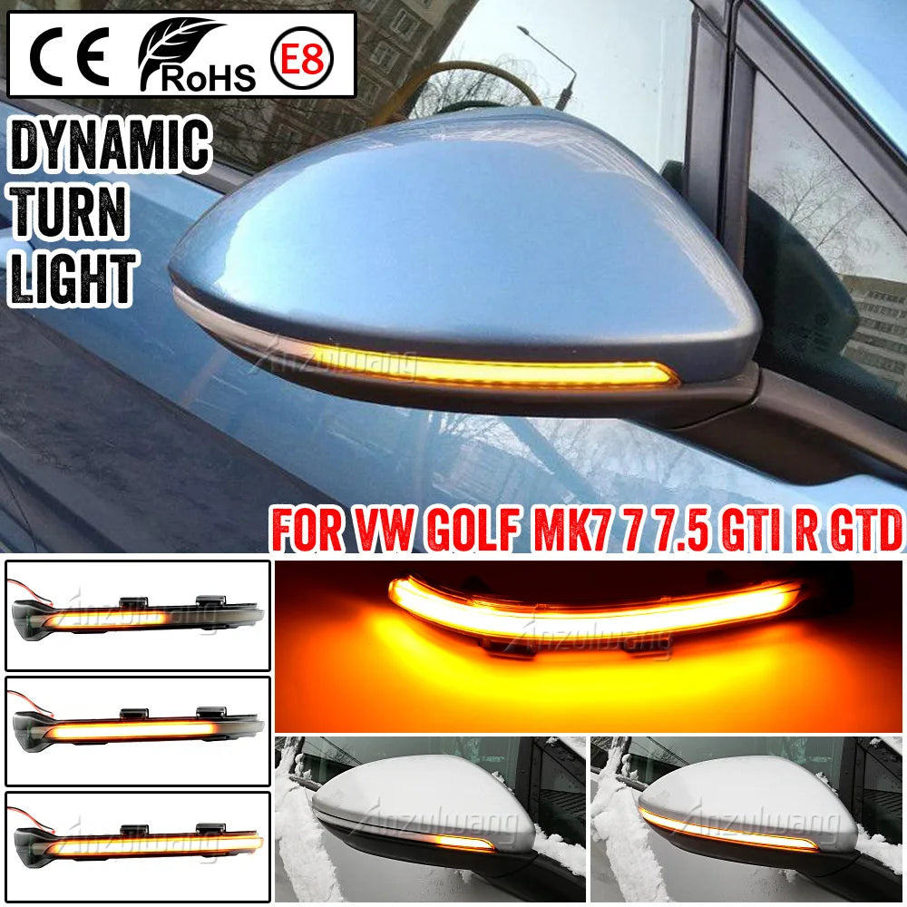 For VW Golf 7 Vii MK7.5 Side Wing Rearview Mirror Indicator