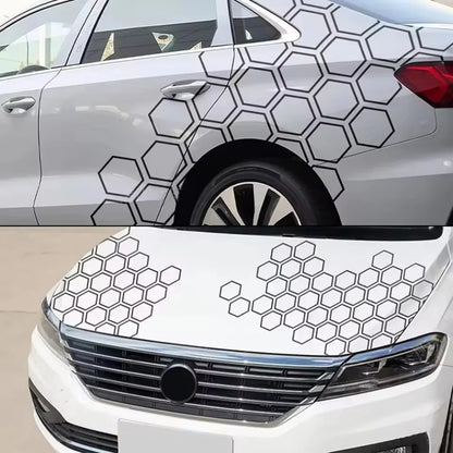 10PCS Set Honeycomb Pattern Sticker Vinyl Material Film 3D