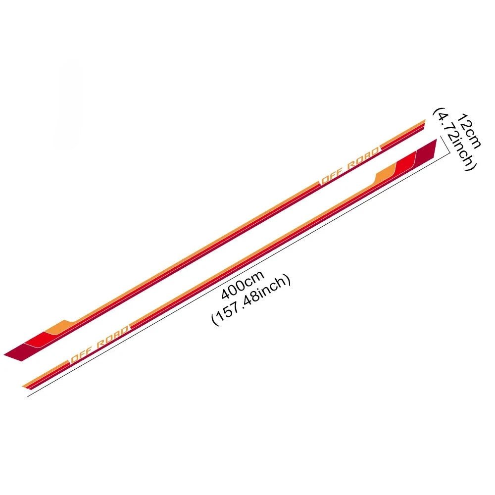 For Toyota Hilux MK8 2PCS Body Side Sticker Racing Stripes Trims