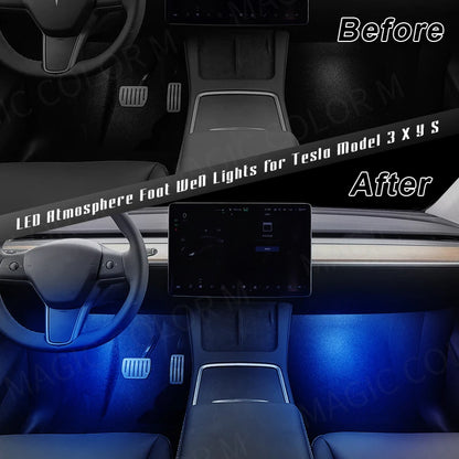 For Tesla Model 3 Y S Atmosphere foot-well X ultra-bright