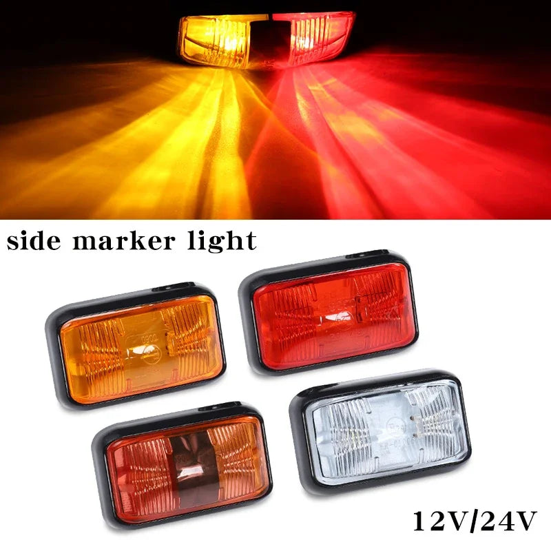 Waterproof Amber Red 12V 24V 2LED Truck Lorry Side