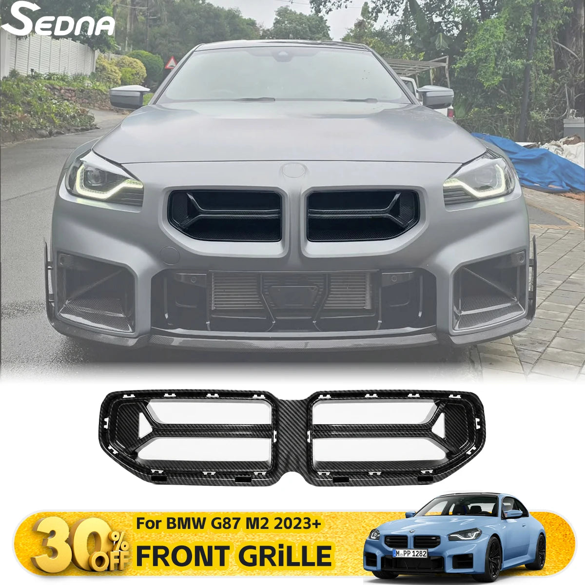 For BMW G87 M2 2023+ Racing Front Kidney Grille Grills Bumper
