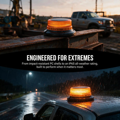 Solar Powered Rechargeable Rotating Flashing Magnetic Traffic