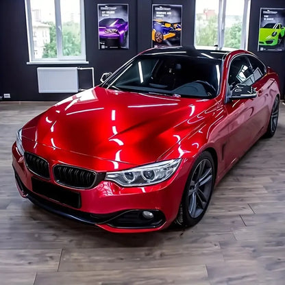 Premium Candy Gloss Metallic Red Vinyl Wrap Film Self