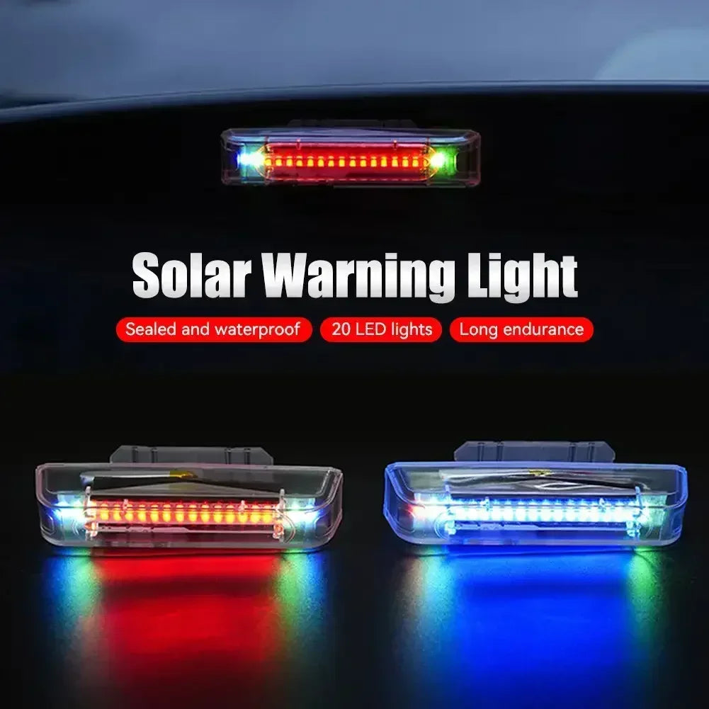 For Motorcycle Electric Vehicle Bicycle Solar Power Warning