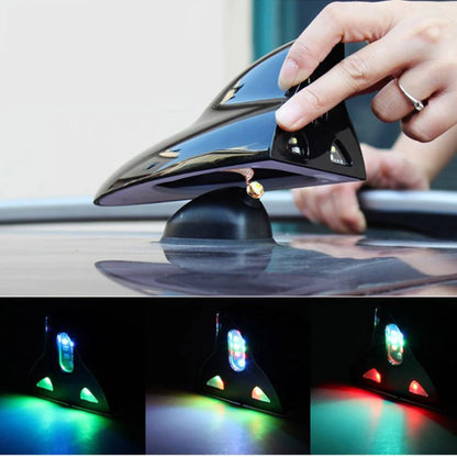 Solar Anti Collision Warning Shark Fin Antenna Automobile