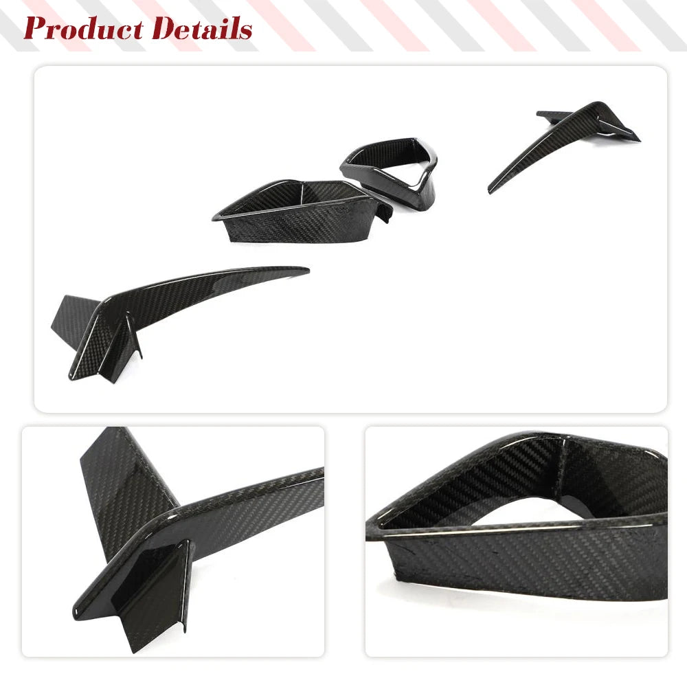 For BMW 8 Series G14 G15 Prepreg Dry Carbon Front Bumper Canards